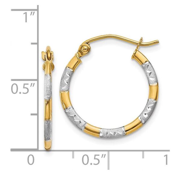 1.5mm, 14k Yellow Gold Round Hoop Earrings, 17mm (5/8 Inch)